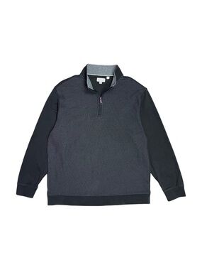 Ted Baker Quarter Zip Sweater Grey Black Textured Knit Men’s XXL